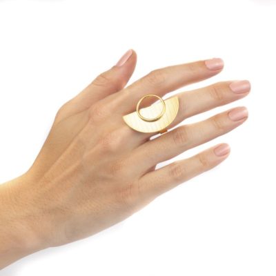 Anillo nariguera oro mate uso - Tomasa Joyas