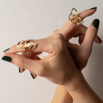 anillo morpho mariposa y ala monarca